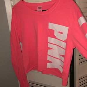 pink crop top
